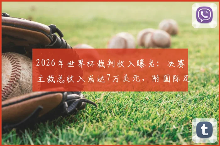 2026年世界杯裁判收入曝光：决赛主裁总收入或达7万美元，附国际足联裁判薪水标准详解